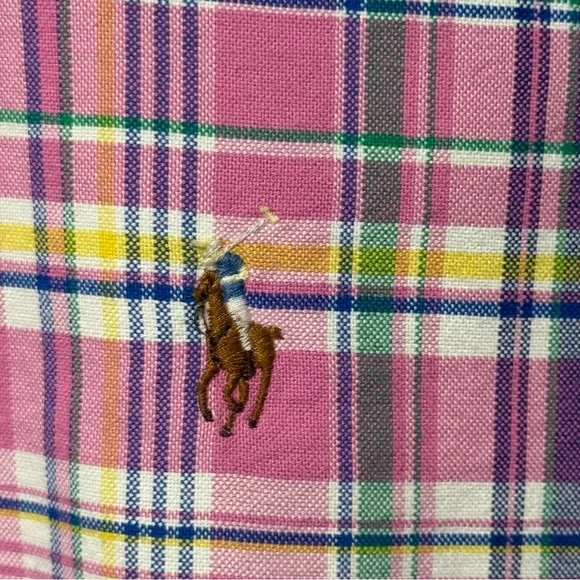 Ralph Lauren Vibrant Pink Plaid Men's Casual Short Sleeve Size S Shirt Excellent - Picture 4 of 10